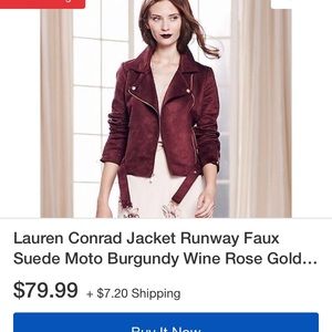 Lauren Conrad Runway burgundy Swede jacket